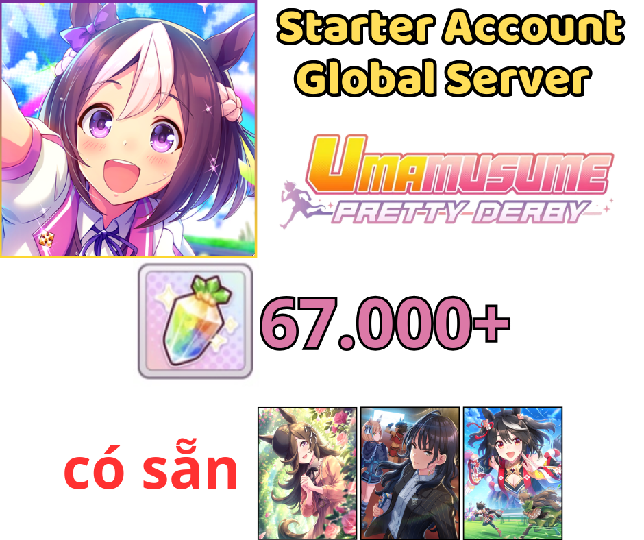 [GLOBAL] 67000+ Carats Uma Musume Pretty Derby | Kitasan Black +  Rice Shower + Riko Kashimoto